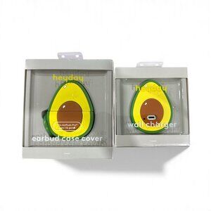 HEYDAY Avocado Earbud Case Cover & Wall Charger (2-pack bundle)